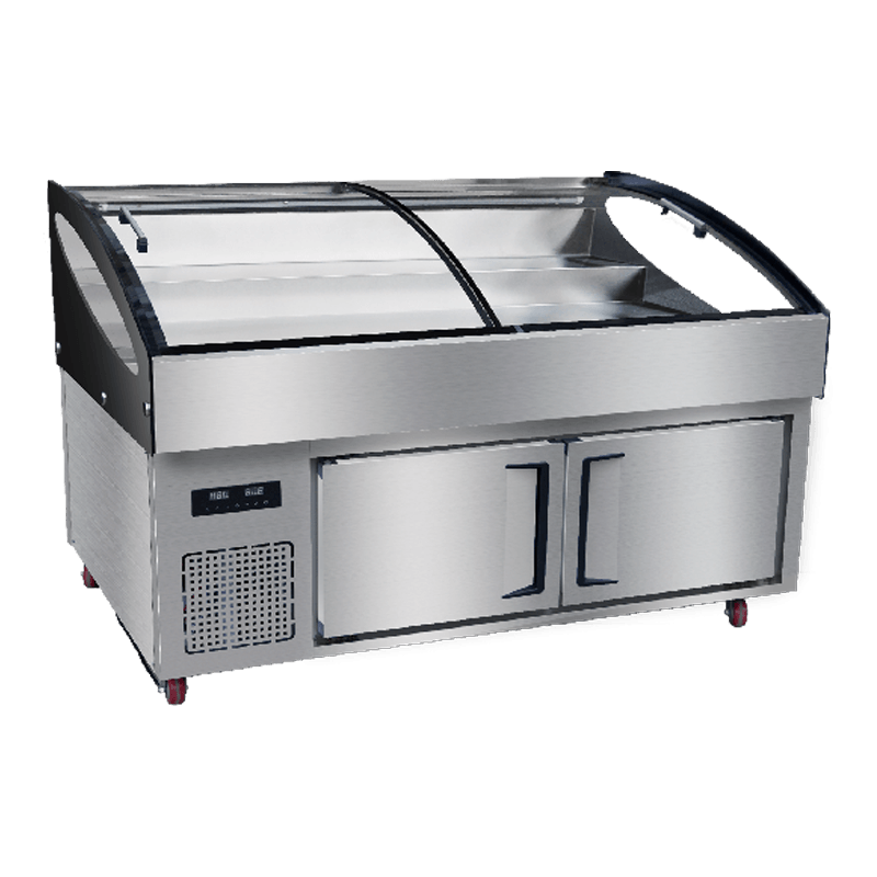 1,8 m 3-lags trin rustfrit stål isdisk køkkenkøleskab